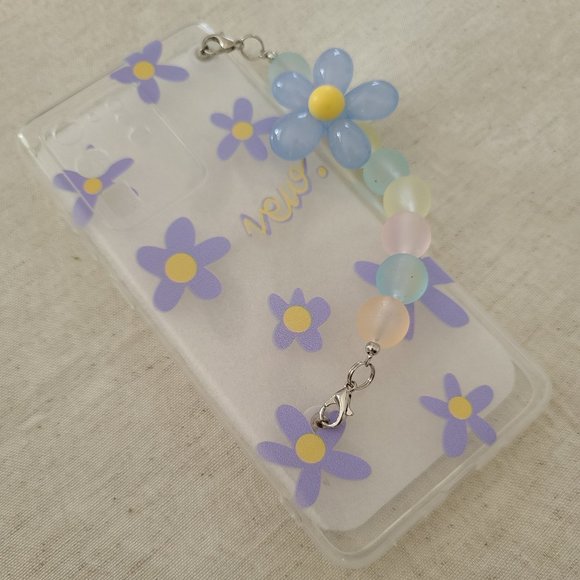 Flower Pattern Phone Case With Flower Decor Beaded Hand Strap Samsung S20 Ultra - Picture 4 of 4